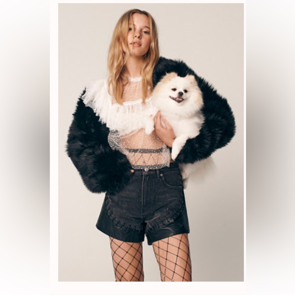 Free People 🦋 Chloe Mesh Top - Picture 2 of 5